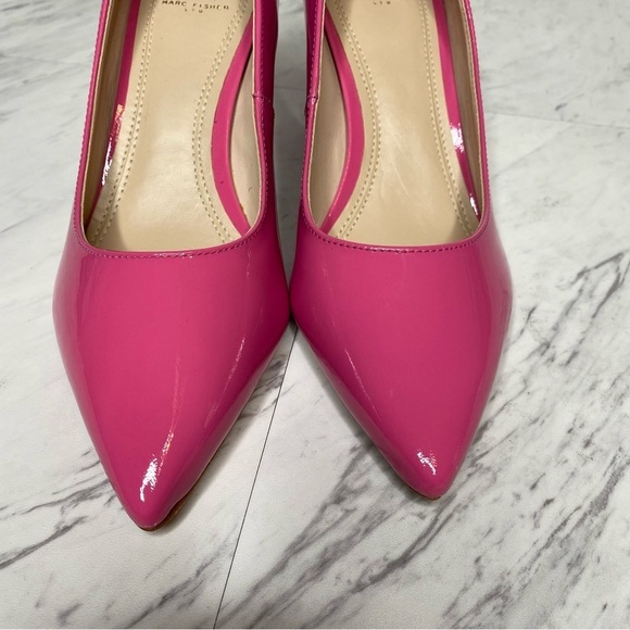 Marc Fisher Zala Pink Patent Leather Pointy Toe Pump 5 1/2 M - Picture 10 of 14